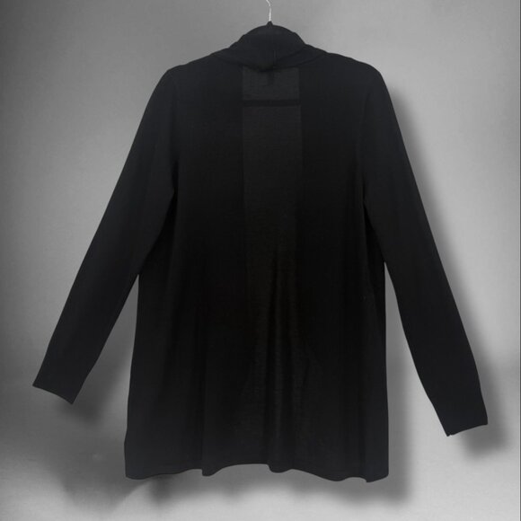 Ella Moss Black Cardigan Sweater Medium Knit Duster - Picture 4 of 5